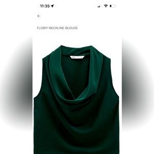 Float Neckline Blouse | Zara | Green | XS | NWT